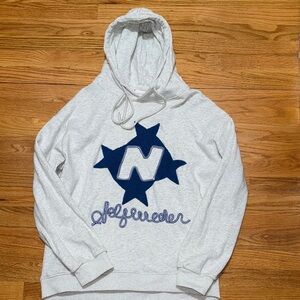 Aelfric Eden Gray Hoodie with Navy Star Design